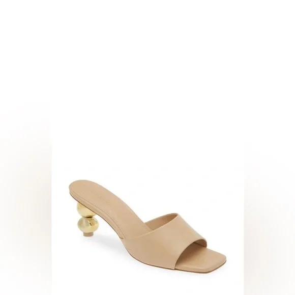 Cult Gaia Gigi Slide Sandal in Navy & Gold - Picture 4 of 10